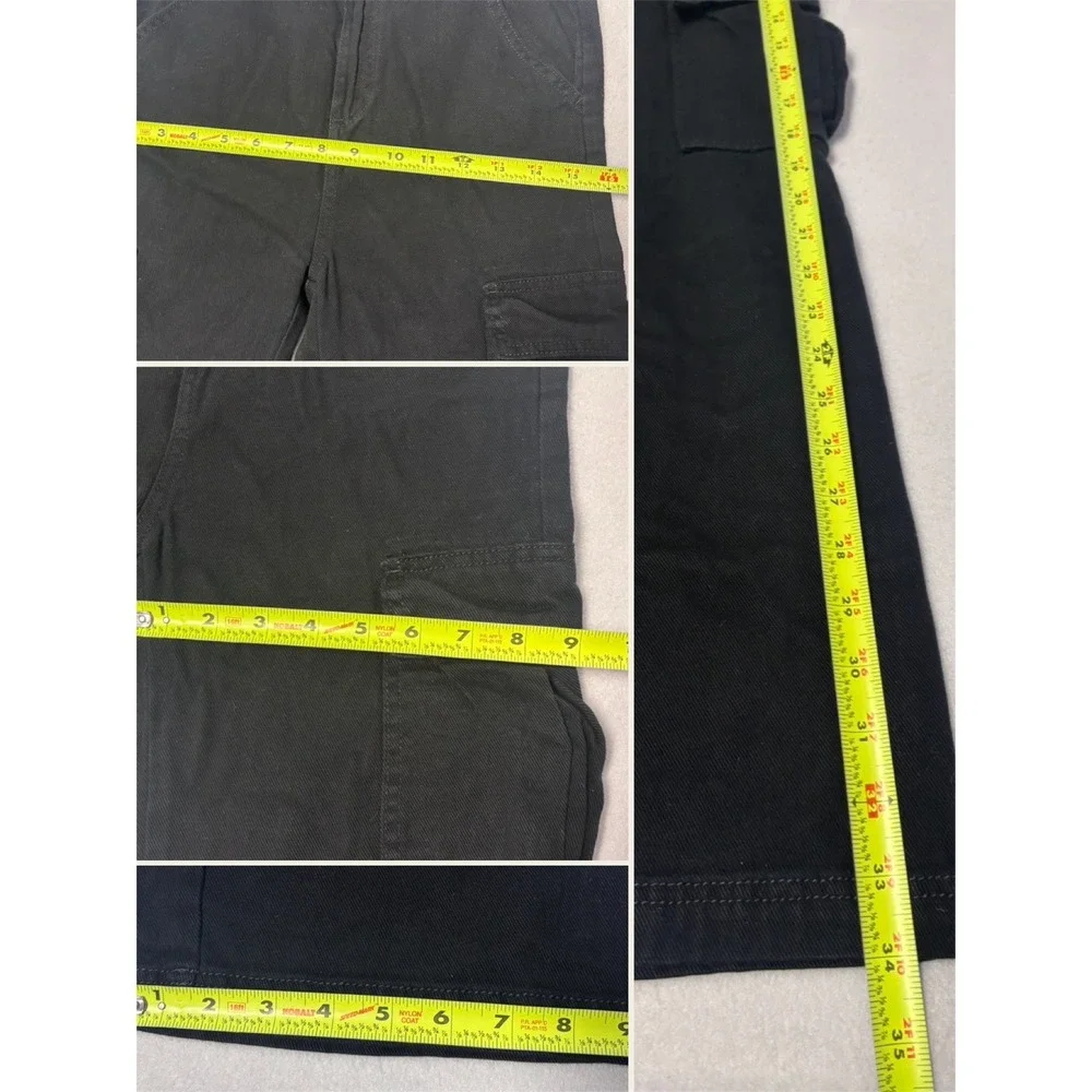 Old Navy Kids L 10-12 Cargo Pants Black Straight Leg Utility Gorpcore Streetwear